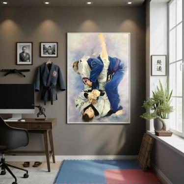 Imagem de Quadro Competição De Judô 70X50Cm Mold Preta - Quadros On-Line