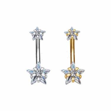 Imagem de Piercing Aço Cirúrgico Ouro PVD Rosca Externa 10mm Cor:Dourado - Bub G