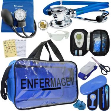 Imagem de Kit Enfermagem Cores Bolsa Top Premium + Medidor Glicose - Love Saude,