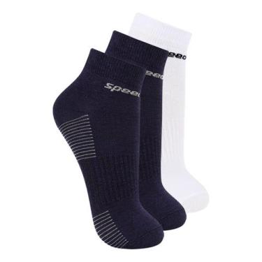 Imagem de Kit com 3 Meias Cano Curto Speedo 8034 Colorido, Branco, 33-38