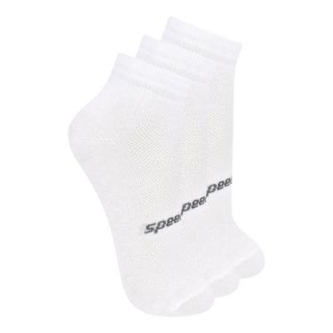 Imagem de Kit com 3 Pares de Meias Esportiva Cano Curto Speedo 8033, Branco, 39-
