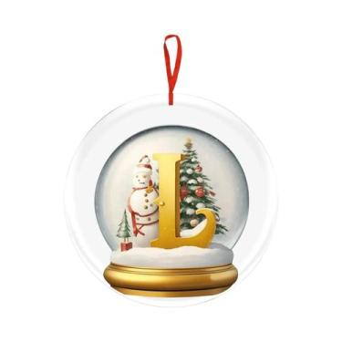 Imagem de Bola De Cristal Amarela De Acrílico Para Decoração De Árvore De Natal,