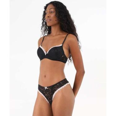 Imagem de Calcinha Biquíni Renda Marisa Preto-21111, Preto, GG