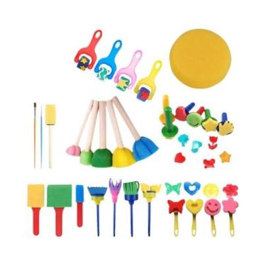 Imagem de Conjunto De 30 Peças De Esponjas Para Pintura, Ferramenta De Escovação