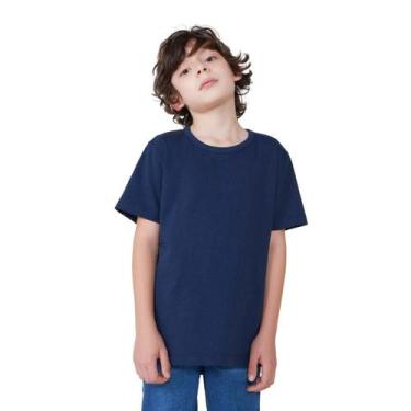 Imagem de Camiseta Básica Infantil Menino Modelagem Tradicional Hering Kids, Azu