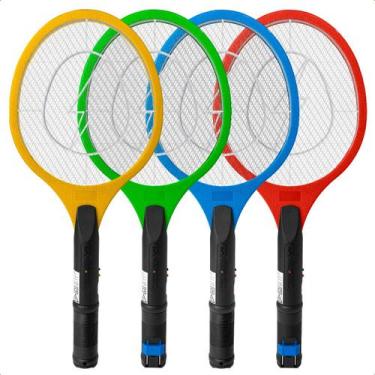 Imagem de Raquete Elétrica Mata Mosquito Recarregável Bivolt Mata Pernilongo Ins