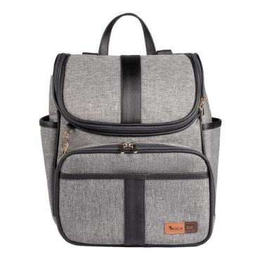 Imagem de Bolsa mochila maternidade multifuncional lebaby 2 em 1 cinza mescla - 