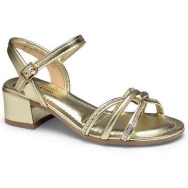 Imagem de Sandalia Salto Baixo Meninas Pink Cats Brilho Metalizado V4493-Feminino