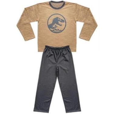 Imagem de Pijama Juvenil Look Jeans Longo Dino Masculino-Masculino