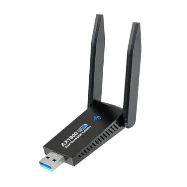 Imagem de Adaptador WiFi de 1800 Mbps para PC de mesa - Adaptador USB WiFi 6 com duas antenas de alto ganho de 5dBi, banda dupla de 2,4 GHz/5 GHz para laptop, compatível com Windows 11/10/8/7 - AX1830
