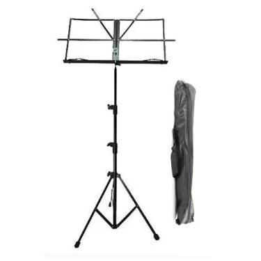 Imagem de Estante para Partitura Dobrável Orquezz em Metal Preto Altura Ajustáve