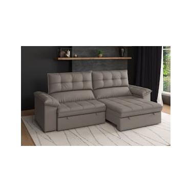 Imagem de Sofá 6 Lugares Luizzi Capri Slim Retrátil Reclinável Suede 290cm
