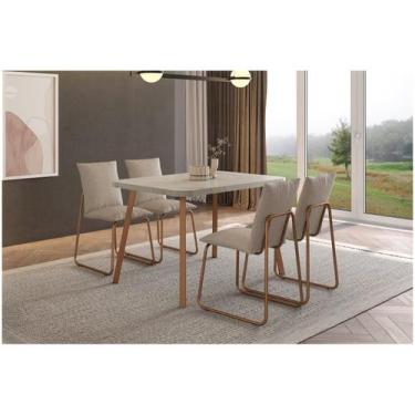 Imagem de Conjunto Sala De Jantar 4 Cadeiras Monte-carlo Carraro Pet Ros - MÓVEI