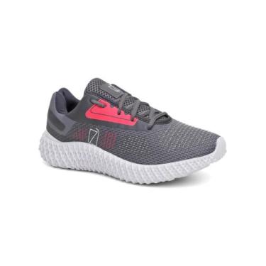 Imagem de Tênis Feminino Esportivo Cinza e Rosa para Caminhada e Treino - Tênis 