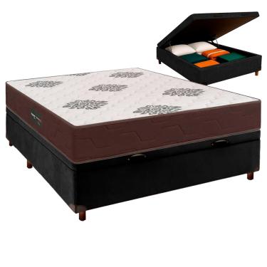 Imagem de Conjunto Cama Box Bau Com Colchão Casal Inova D45 Inovaflex - Preto
