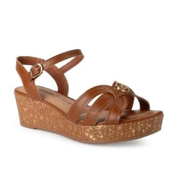 Imagem de Sandália Feminina Dakota Casual Salto Flatform Anabela Alto, 38, Caram