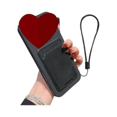 Imagem de Capa De Silicone Líquido Para Samsung Galaxy A56 5G Com Porta Cartões,