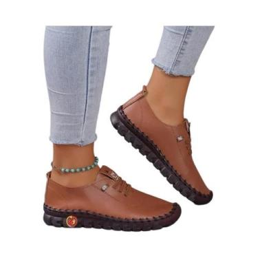 Imagem de Sapatos Casuais Femininos Confortáveis, Tênis Planos Macios, Zapatilla