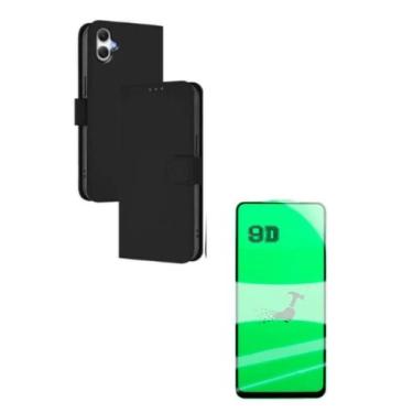 Imagem de Capa Carteira Flip + Película de Cerâmica 9D Para Samsung Galaxy A07 -