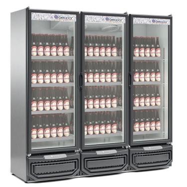 Imagem de Expositor De Bebidas Vertical 3 Portas Gcbc1450 Inox 220V Gelopar