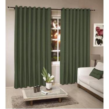 Imagem de Cortina Rustica Para Janela 200 x 180 Verde Musgo  Admirare