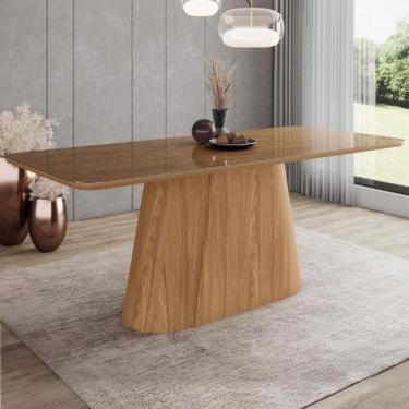 Imagem de Mesa de Jantar 8 Lugares 200cm com Vidro Valt Nature H02 - Mpozenato