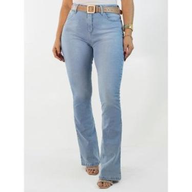 Imagem de Calça Feminina Flare Alta Jeans Delavê Elastano Anticorpus-Feminino
