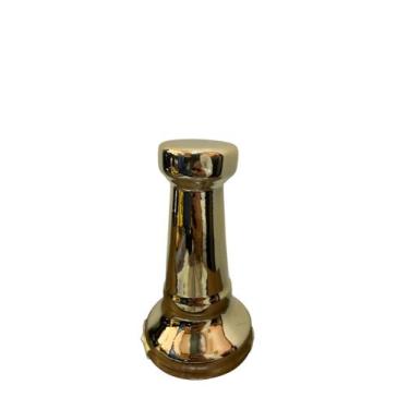 Imagem de Enfeite peças xadrez torre metalizado pequeno dourado em cerâmica - 11