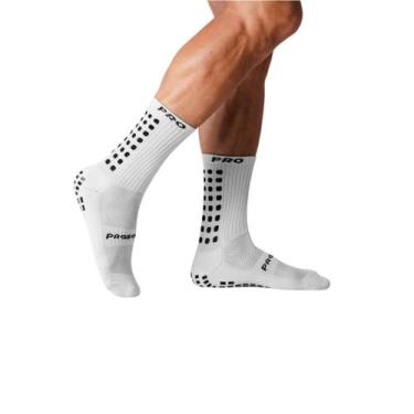 Imagem de Meião Futebol Prosocks Grip Draft, Branco, Branco, Preto, 38-44