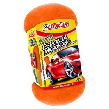 Imagem de Esponja De Microfibra Para Lavar Secar E Polir Luxcar, Laranja
