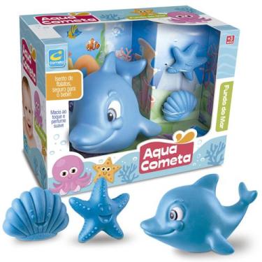 Imagem de Brinquedo Para Bebês Golfinho de Banho Baby Dolphin Macio - Cometa Bri