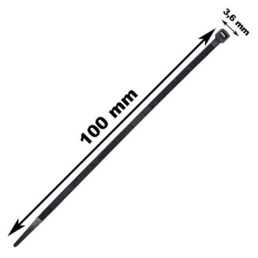Imagem de Abraçadeiras De Nylon Preto 3,6 x 100mm 100 Unidades Kaz Ref: KZ140PT