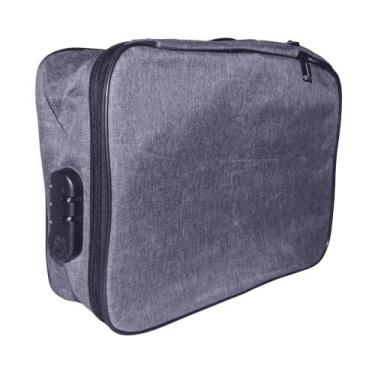 Imagem de Bolsa De Viagem Dobrável Grande Capacidade Com trava Cinza - OEM