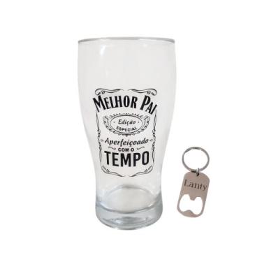 Imagem de Copo Com Chaveiro Personalizado Vidro 580ml Dia Dos Pais Presente Cerv