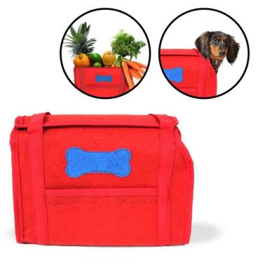 Imagem de Bolsa de Transporte Pet para Cachorros e Gatos com Bolso Carpete Verme