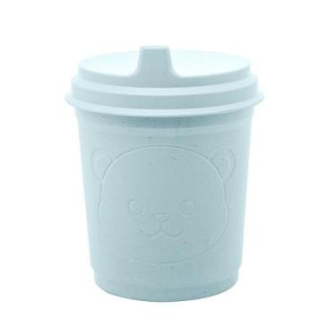 Imagem de Copo Infantil Antivazamento com Tampa e Bico Urso Azul 450ml Lyor