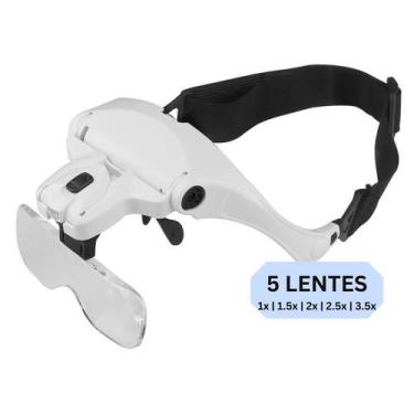 Imagem de Lupa Cabeça Profissional Lente Aumento Led Estética Leitura - SOS Elet