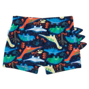Imagem de Sunga Boxer Infantil Proteção UV 50+ Dinossauros Marinho Tip Top, 2