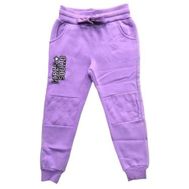 Imagem de Calça Moletom Infantil Menina Olyns Flanelada Kids Premium, 06, Lilás