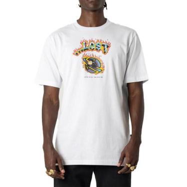 Imagem de Camiseta Lost Flames SM25 Masculina Branco, G, Branco