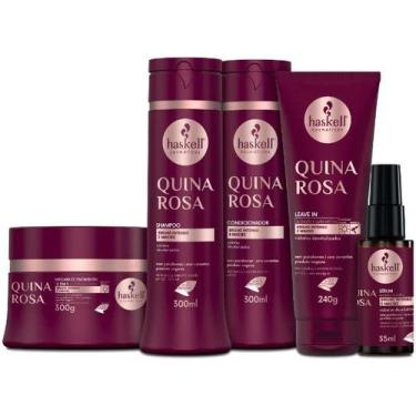 Imagem de Kit quina rosa - 5 itens - shampoo+condic+mascara+leave+serum - Haskel