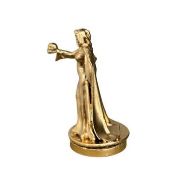 Imagem de Miniatura Orixas e Guias Resina 3D Dourada 5 cm Modelo:Rosa Caveira - 