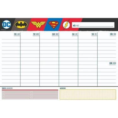 Imagem de Planner De Mesa Liga Da Justiça 297x210mm 52fls - Jandaia