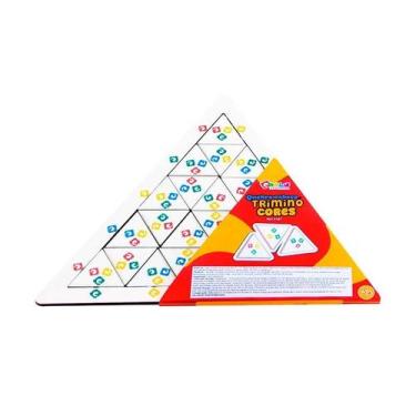 Imagem de Brinquedo quebra cabeca trimino madeira carlu 26 pecas