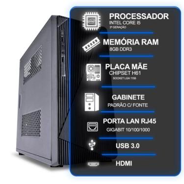 Imagem de Computador Desktop, Intel Core I5 3ª Geração, 8GB RAM, Sem SSD, Conexõ