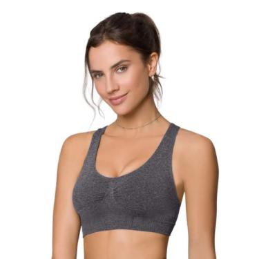 Imagem de Top feminino nadador sem costura selene sport tamanho:pcor:cinza, P, C