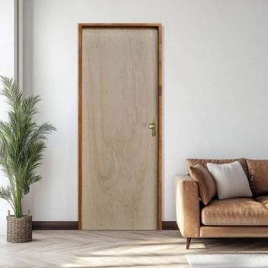 Imagem de Porta Lisa Mescla 210x60 Batente 09 cm Fechadura Wc Taco de Golf Rodam