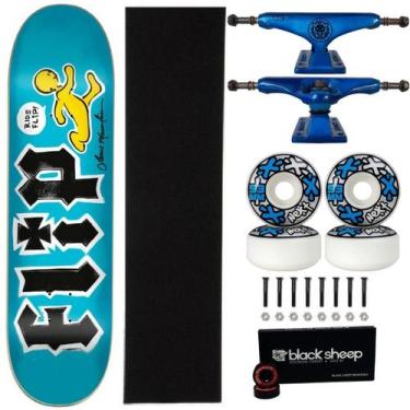 Imagem de Skate Flip Montado 8.0 Profissional Truck Importado Next 53, Azul, Úni