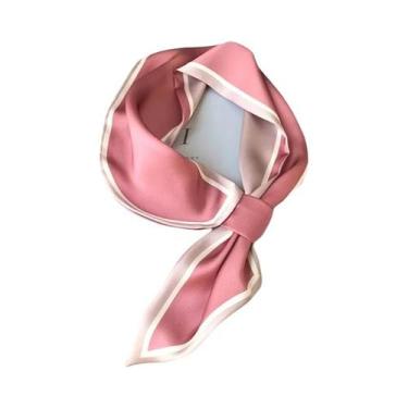 Imagem de Lenço De Seda Feminino Com Estampa Listrada Estilo Coreano Para Primav