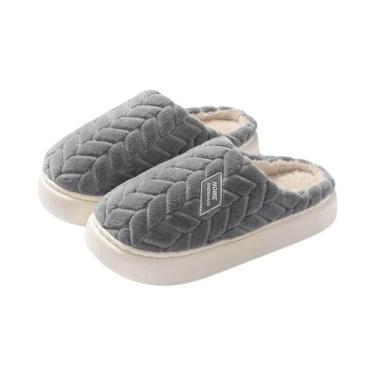 Imagem de Pantufas Femininas Quentes De Algodão Peluciado Para Outono Inverno, U